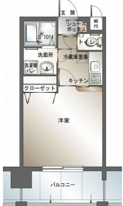 エンクレスト博多(1K/6階)の間取り写真