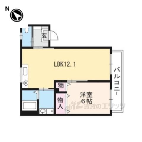 スカイハイツ1(1LDK/2階)の間取り写真