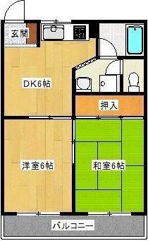 サンクローバーI(2DK/1階)の間取り写真