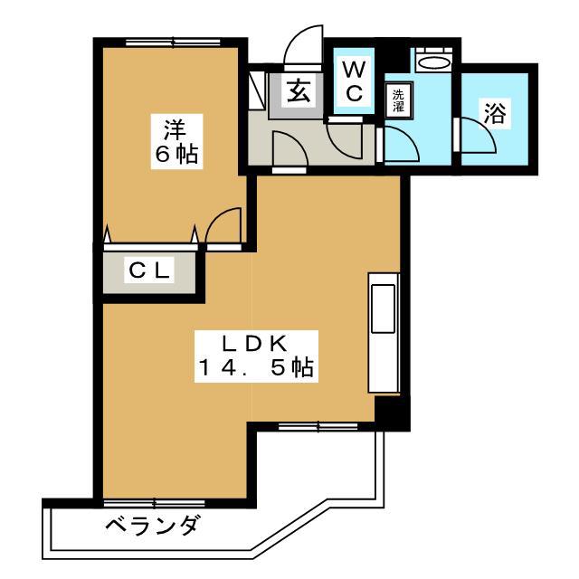 パティオV(1LDK/4階)の間取り写真