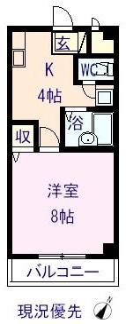 エクセル春日(1K/2階)の間取り写真