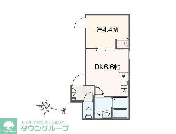 MELLAS北千住(1DK/1階)の間取り写真