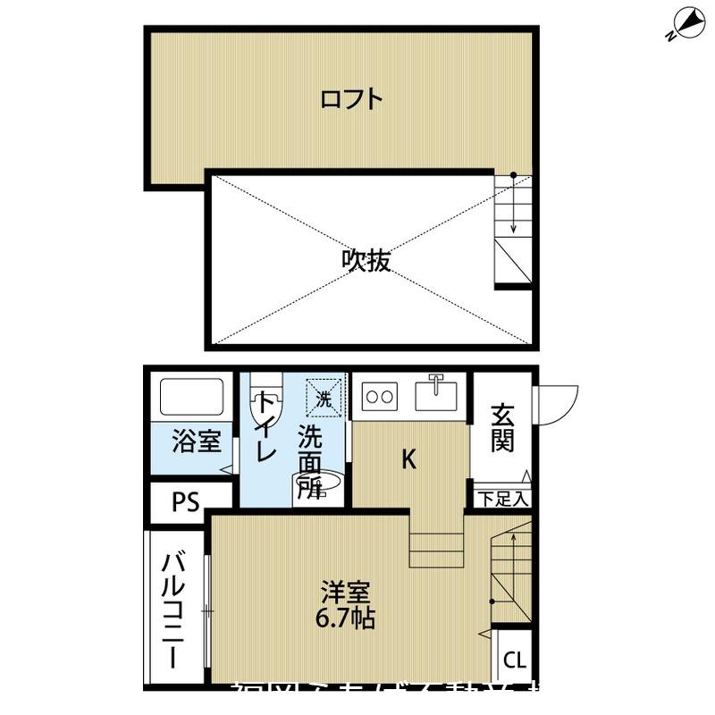 FIKA(1SK/1階)の間取り写真