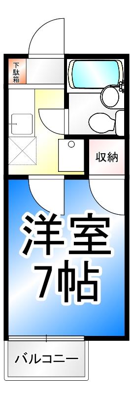 YOU ONE(1K/1階)の間取り写真