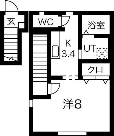 SUN PALACE北上 IV(1K/2階)の間取り写真