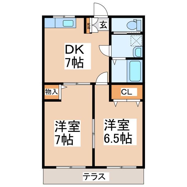 リージェント(2DK/1階)の間取り写真