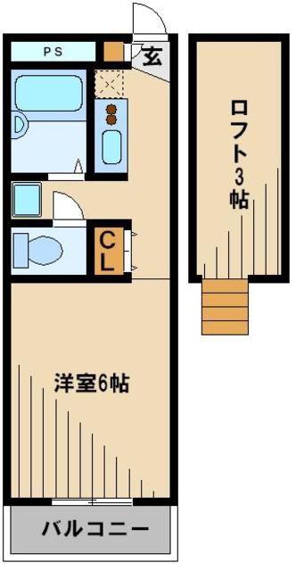 レオパレスラビドールI(1K/2階)の間取り写真