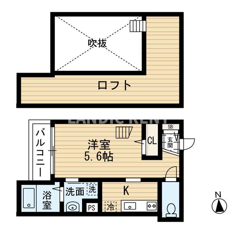 ココナッツ姪浜(ワンルーム/1階)の間取り写真