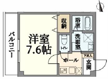 KORE・YIELD神戸北(1K/2階)の間取り写真
