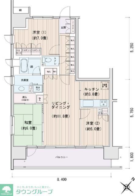 エスティメゾン豊洲レジデンスC棟(3LDK/6階)の間取り写真