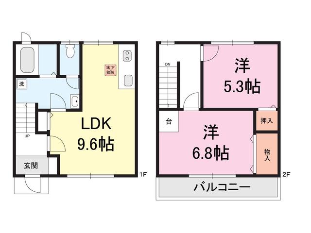 シュエット(2LDK/1階)の間取り写真