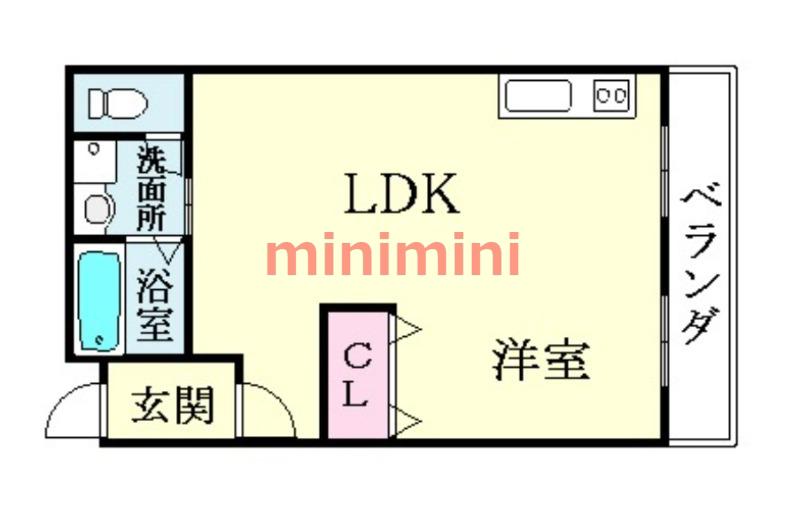 FOREST山崎(ワンルーム/1階)の間取り写真