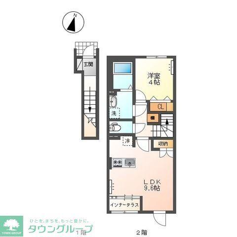 グランコート西本町(1LDK/2階)の間取り写真