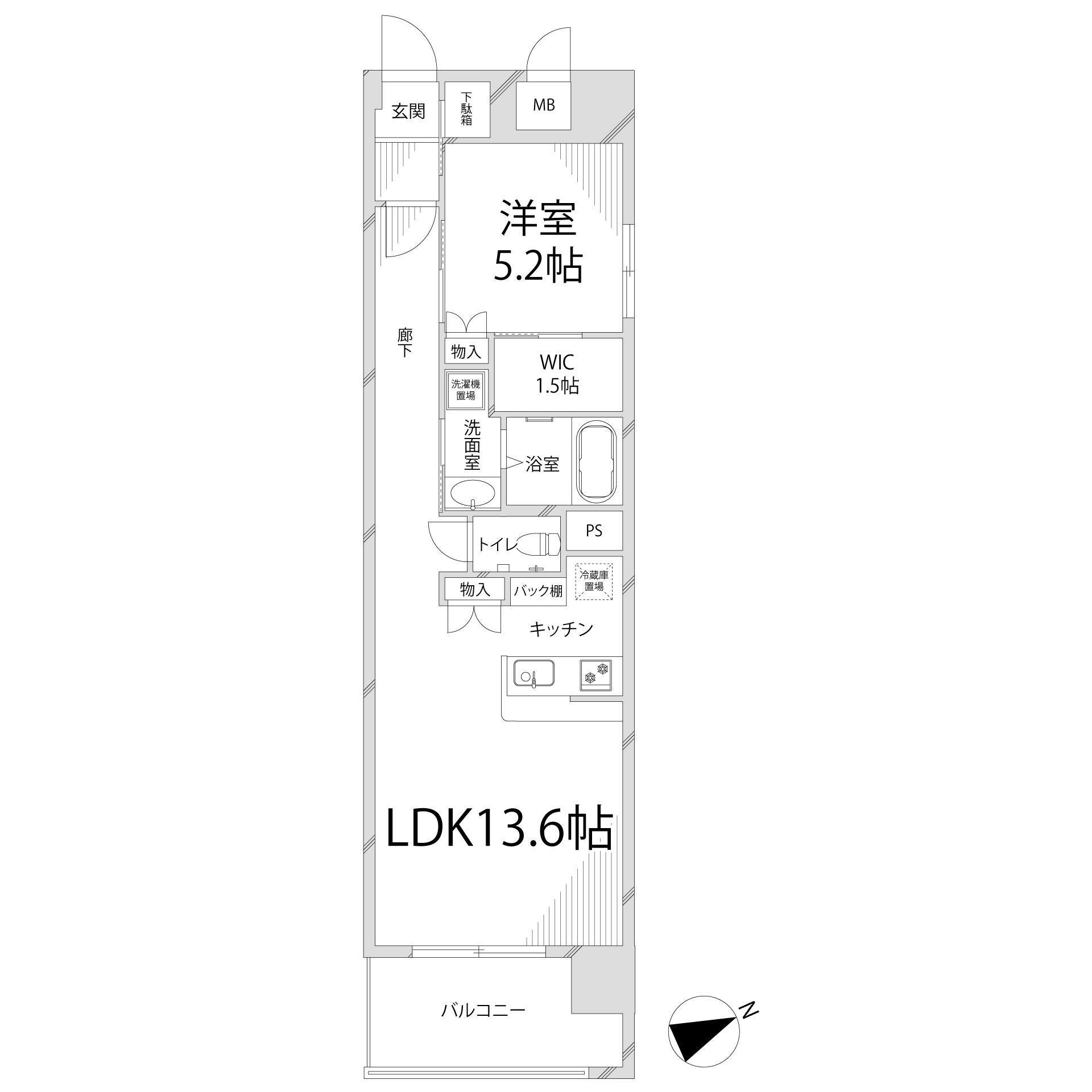 キャッスルコート神田町(1LDK/6階)の間取り写真