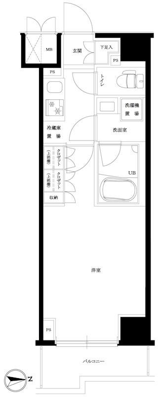 ルーブル川崎神明町(1K/6階)の間取り写真