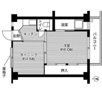 ビレッジハウス有城1号棟(2K/3階)の間取り写真