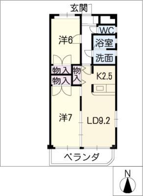 パティオ(2LDK/4階)の間取り写真