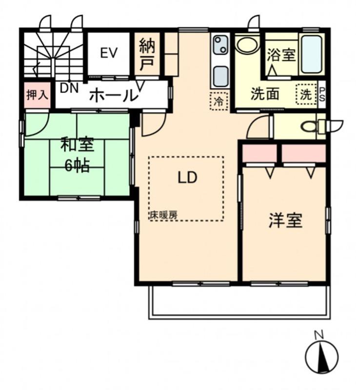 京急本線 京急蒲田駅 徒歩2分 3階建 築15年(2LDK/3階)の間取り写真