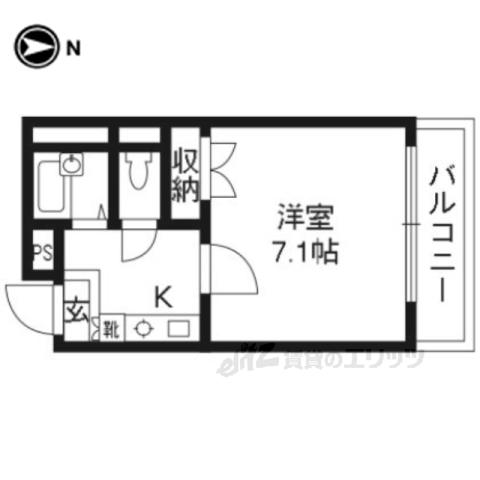 エトワール桃山(1K/3階)の間取り写真