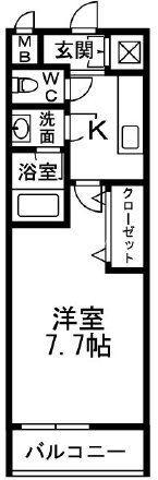 フジパレス光南町(1K/2階)の間取り写真