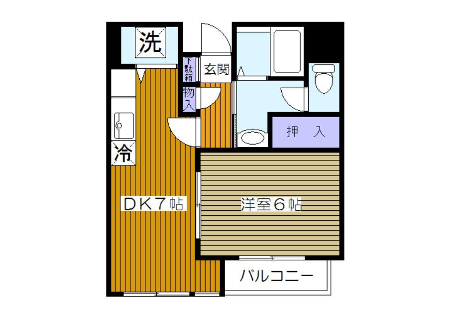 ビューラー西台(1DK/3階)の間取り写真