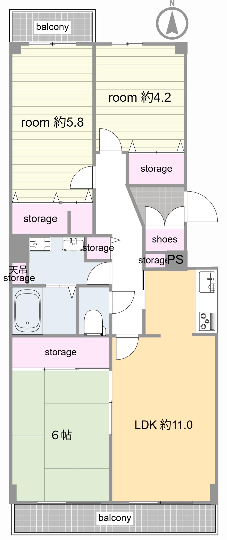 ファーレン根岸台(3LDK/3階)の間取り写真
