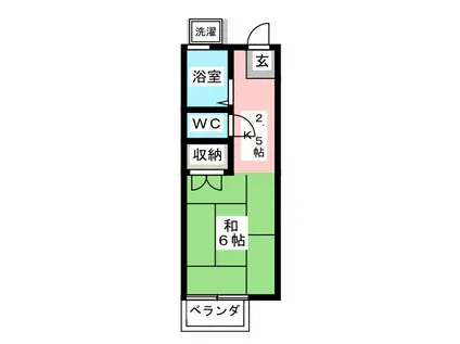 メゾンソレイユ(1K/1階)の間取り写真