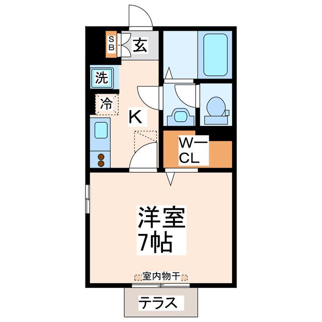 フォルトゥーナ(1K/1階)の間取り写真