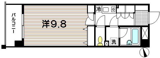 アルテール調布(1K/2階)の間取り写真