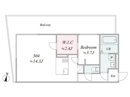TRIAS374(1SLDK/3階)の間取り写真