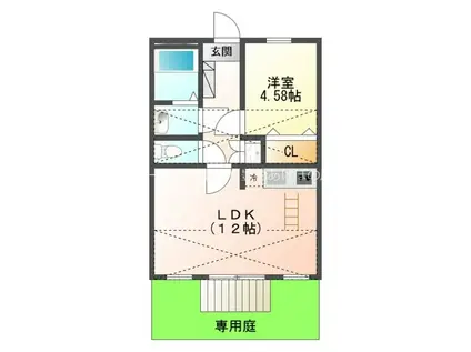 ハイツKIRIN A(1LDK/1階)の間取り写真