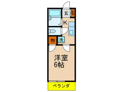 ライズワン平井(1K/1階)の間取り写真