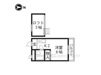 BOX松ヶ崎(1K/3階)の間取り写真