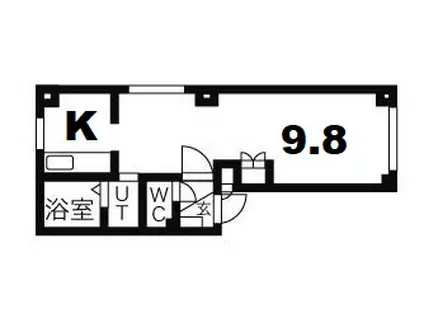 HIBARIGAOKAB(1K/4階)の間取り写真