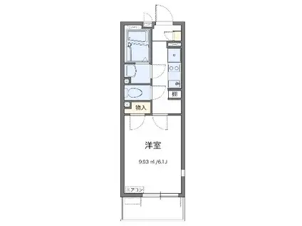 ラグレージュIII(1K/2階)の間取り写真