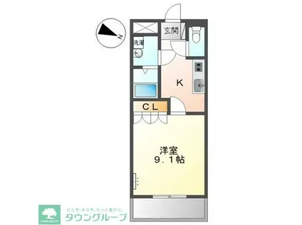 GRANDE VILLA(1K/1階)の間取り写真