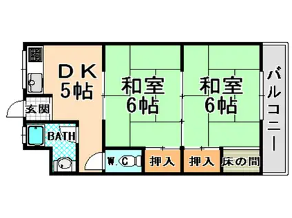 前田マンション(2DK/4階)の間取り写真