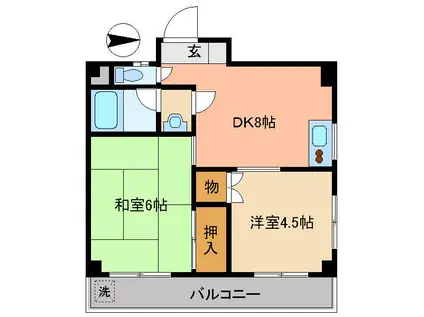 コーポサカキ(2DK/2階)の間取り写真