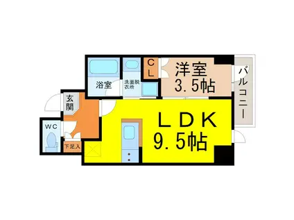 Mステージ矢田南(1LDK/8階)の間取り写真