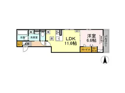 ASAKAWA1(1LDK/1階)の間取り写真