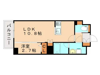 ノア吉塚(1LDK/4階)の間取り写真