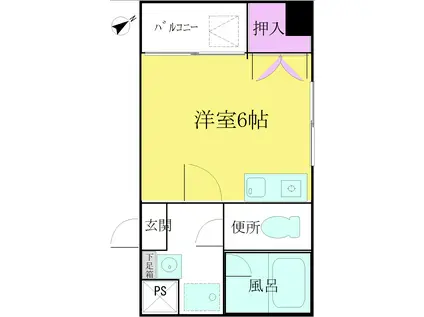 オランダ坂下ビル(ワンルーム/2階)の間取り写真