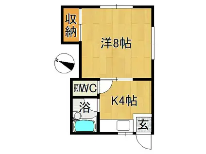 富野ハイツ(1K/2階)の間取り写真
