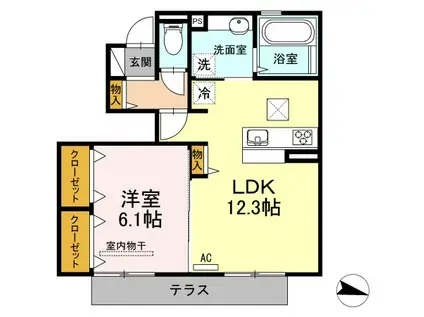 コンフォール(1LDK/1階)の間取り写真