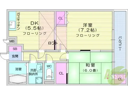 パルメゾン鶴ヶ谷東(2DK/2階)の間取り写真