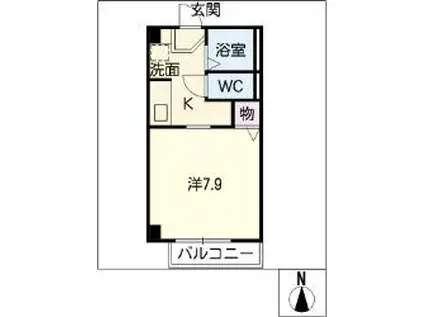 コーポアップル(1K/2階)の間取り写真