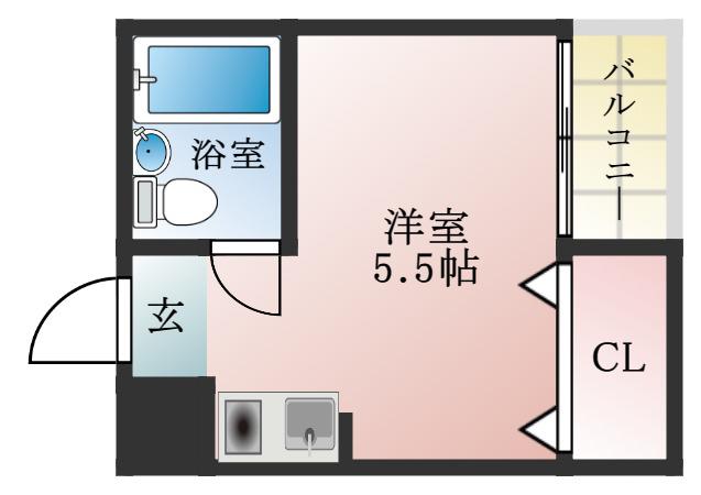 フォンタルサウス(ワンルーム/2階)の間取り写真