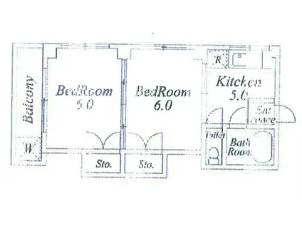 Mコーポ(2K/3階)の間取り写真