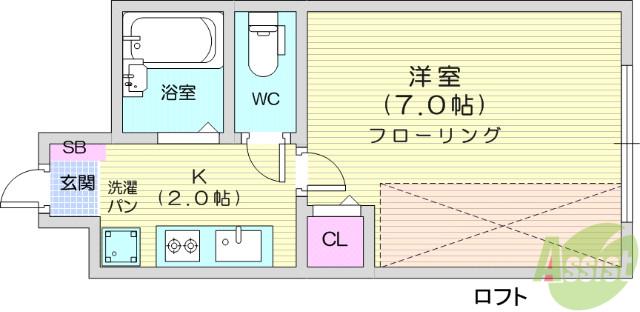 センチュリー貝ヶ森(1K/2階)の間取り写真