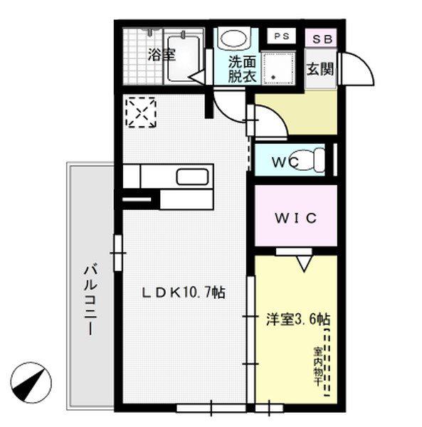 D-ROOM博多駅南(1LDK/1階)の間取り写真